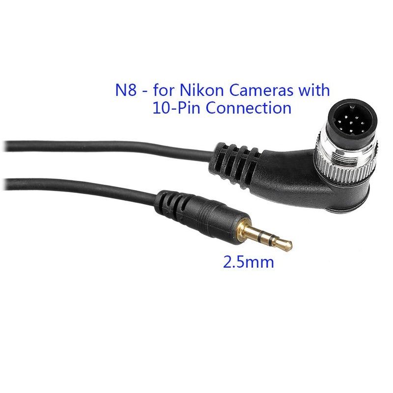 PHOLSY 2.5mm N8 Off-Camera Remote Cable for Compatible with Nikon Z8, Z9, D3, D4, D4s, D5, D6, D800, D850, D810, D700, D500, D300, D200, F6, F100, F5, F90, N90s, D1X, D2H, D3X MC-30A Cable - Image 2